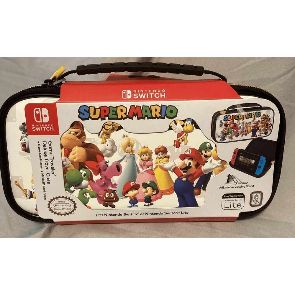 NWT Super Mario Themed Nintendo Switch‎ Deluxe Travel Carrying & Micro Card Case